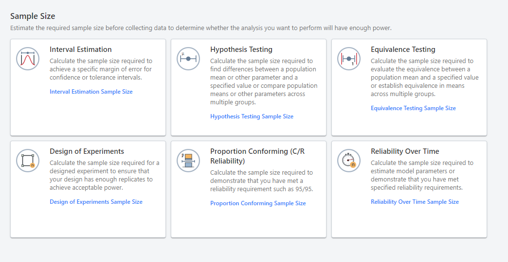 módulo de tamaño de muestras